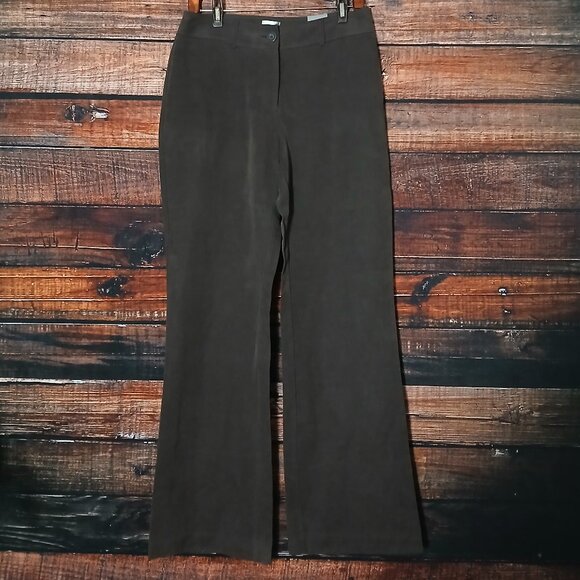 NWT Chico's Silk Linen Blend Pants Size 1 US 8 Carrollton Marvita Fudge Brown - Picture 2 of 10